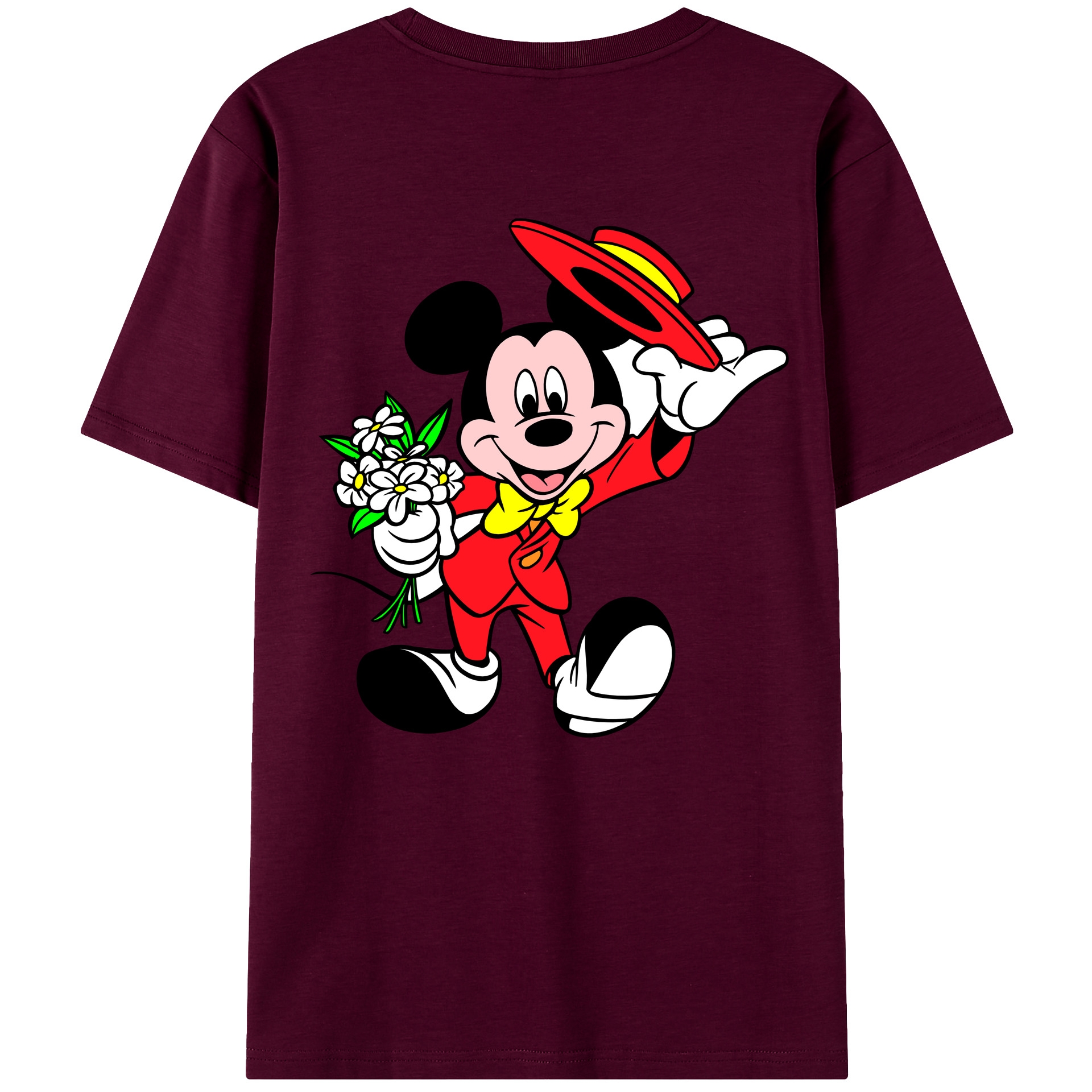 （画像用） ミッキーマウス Mickey Mouse レディース半袖Tシャツ(バックプリント)
